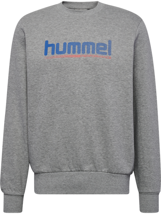 hmlGRAPHIC CREWNECK, GREY MELANGE, packshot