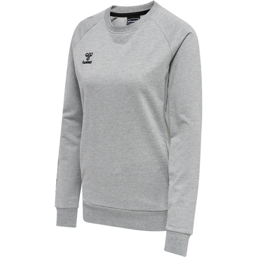 hmlMOVE GRID COTTON SWEATSHIRT WOMA, GREY MELANGE, packshot