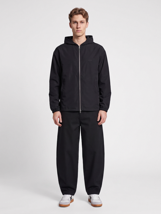 hmlI-D BARREL LEG TROUSERS, BLACK, model