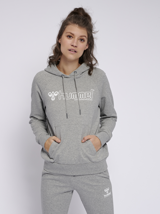 hmlNONI HOODIE, GREY MELANGE, model