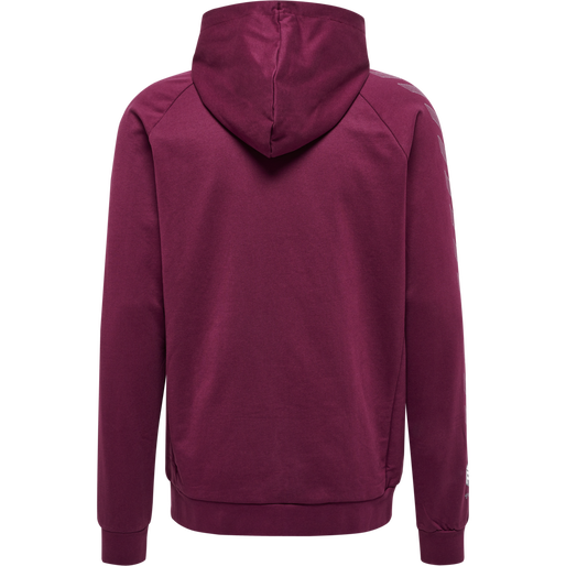 hmlMOVE GRID COTTON ZIP HOODIE, GRAPE WINE, packshot