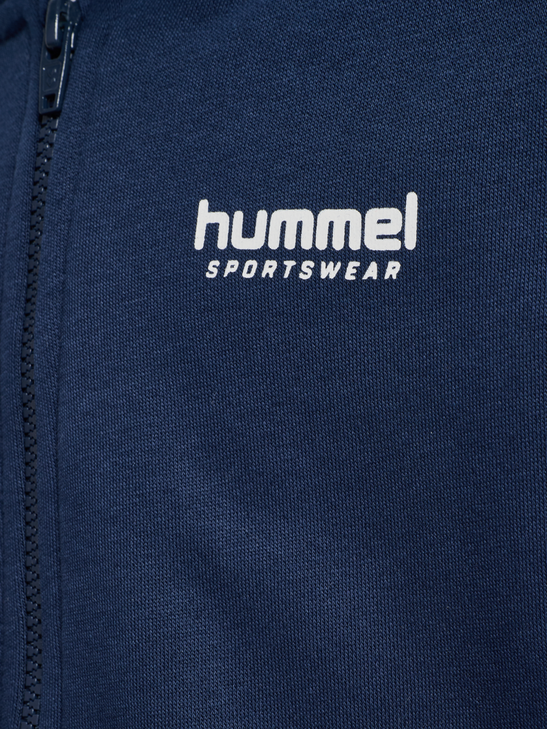 hmlJR LOOSE BLOCKED ZIP HOODIE, DRESS BLUES, packshot