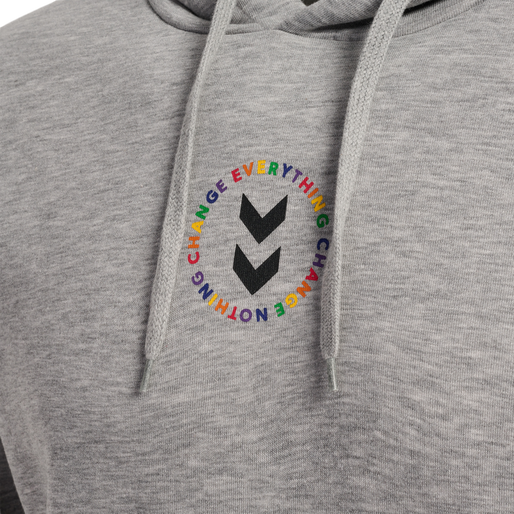 hmlEVERYTHING NOTHING HOODIE, GREY MELANGE hmlEVERYTHING NOTHING HOODIE, GREY MELANGE, packshot