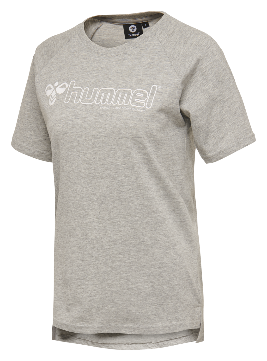 hmlZENIA T-SHIRT S/S, GREY MELANGE, packshot