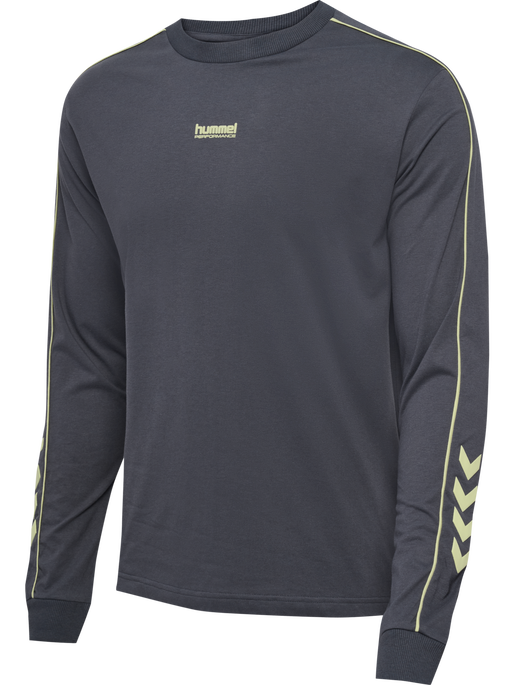 hmlPULSE PIPING T-SHIRT L/S, BLACKENED PEARL hmlPULSE PIPING T-SHIRT L/S, BLACKENED PEARL, packshot