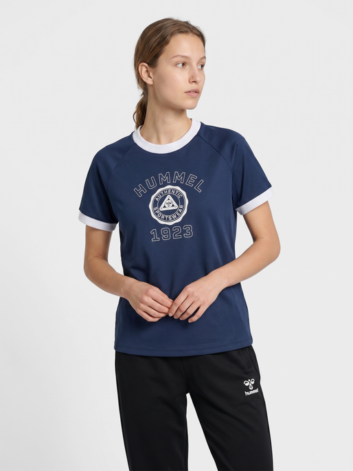 hmlPULSE RINGER W T-SHIRT S/S, DRESS BLUES, model