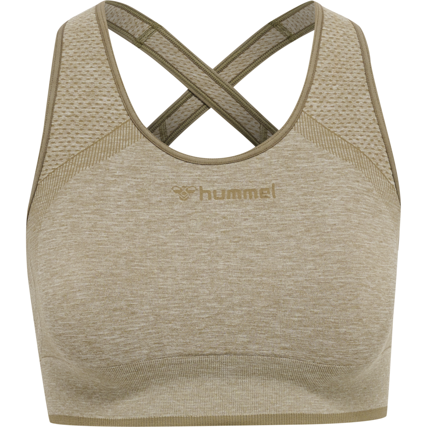 hmlMT UNA SEAMLESS SPORTS TOP, VETIVER MELANGE, packshot