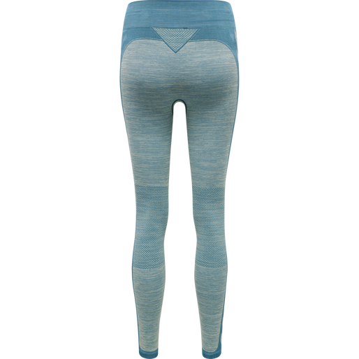 hmlCLEA SEAMLESS MID WAIST TIGHTS, BLUE CORAL/MARSHMALLOW, packshot