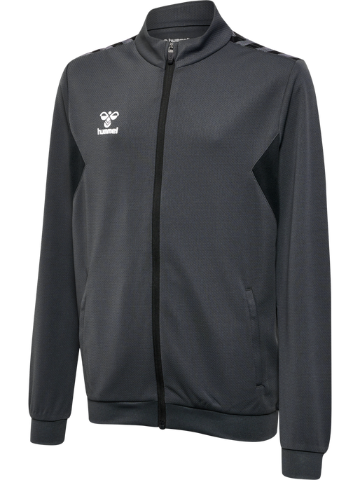 hmlAUTHENTIC PL ZIP JACKET KIDS, ASPHALT, packshot