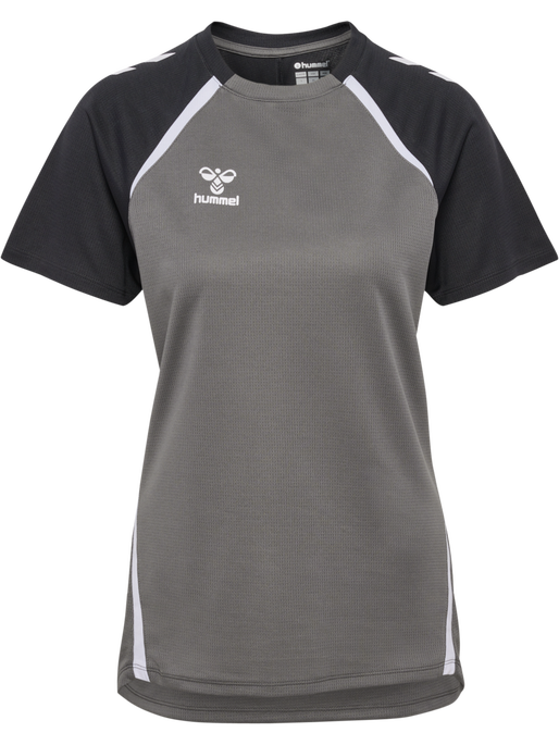 hmlLEAD 2.0 JERSEY S/S WOMAN, STEEL GRAY/ASPHALT, packshot