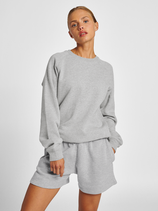 hmlRED CLASSIC SWEATSHIRT WOMAN, GREY MELANGE, model