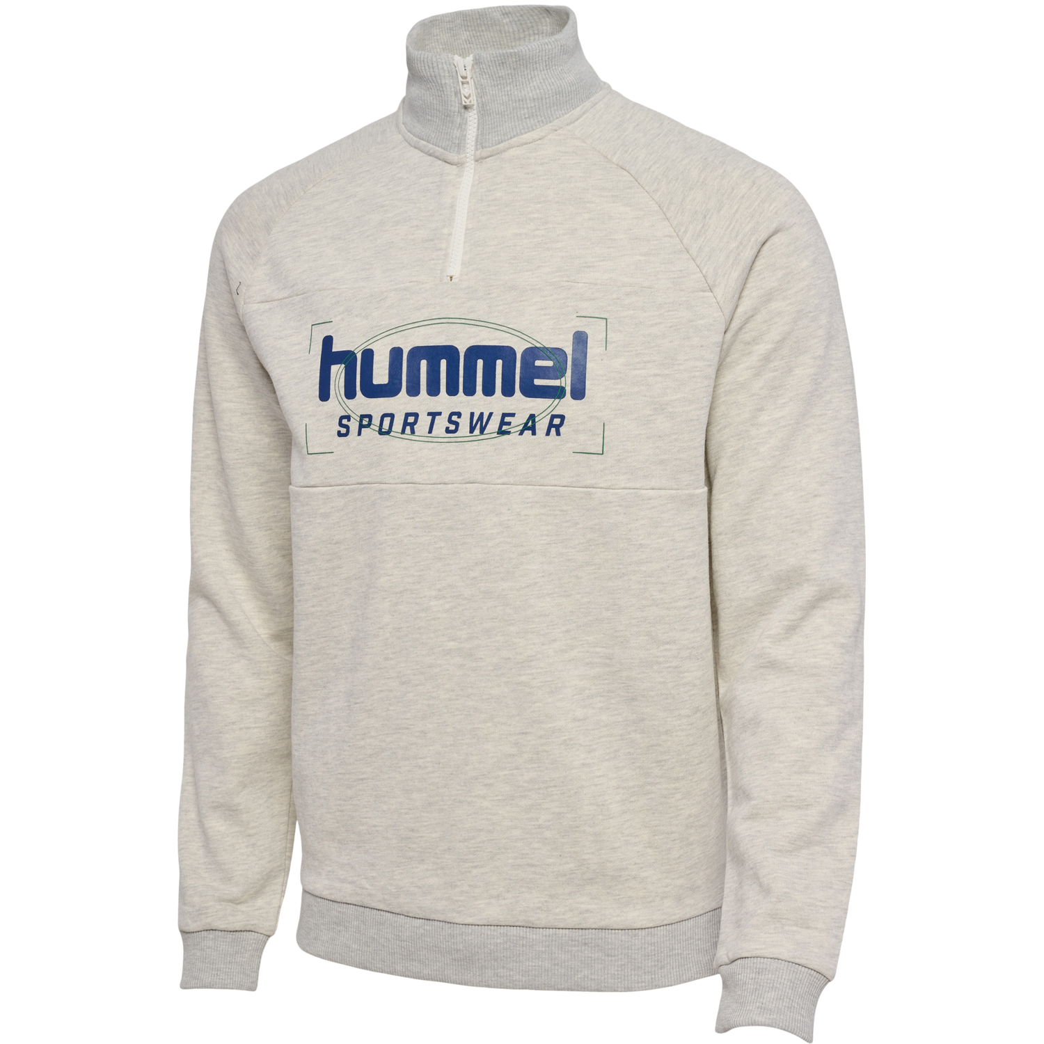 hmlLGC RON HALFZIP SWEATSHIRT, TOFU MELANGE, packshot