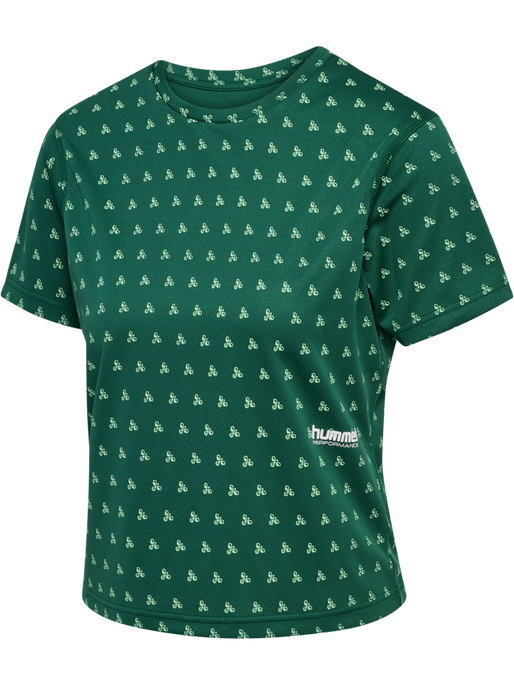 hmlPULSE AOP WORKOUT W T-SHIRT S/S, VERDANT GREEN, packshot