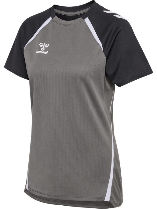 hmlLEAD 2.0 JERSEY S/S WOMAN, STEEL GRAY/ASPHALT, packshot