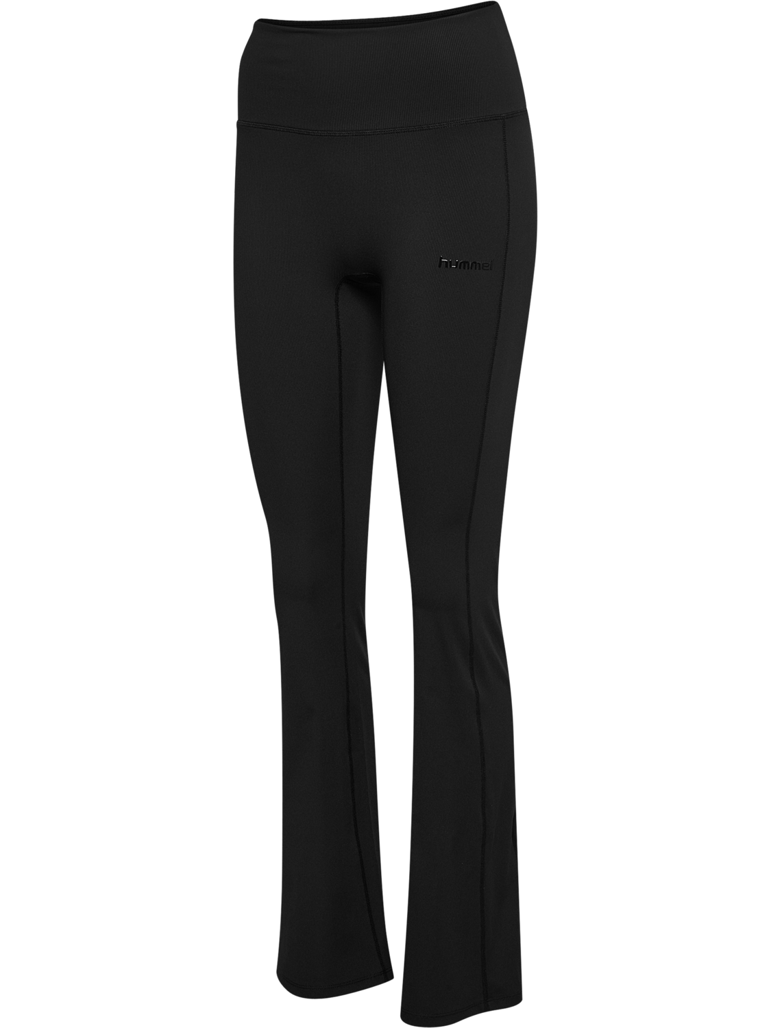 hmlPRIMA RIB STRAIGHT LEG HW TIGHTS, BLACK, packshot