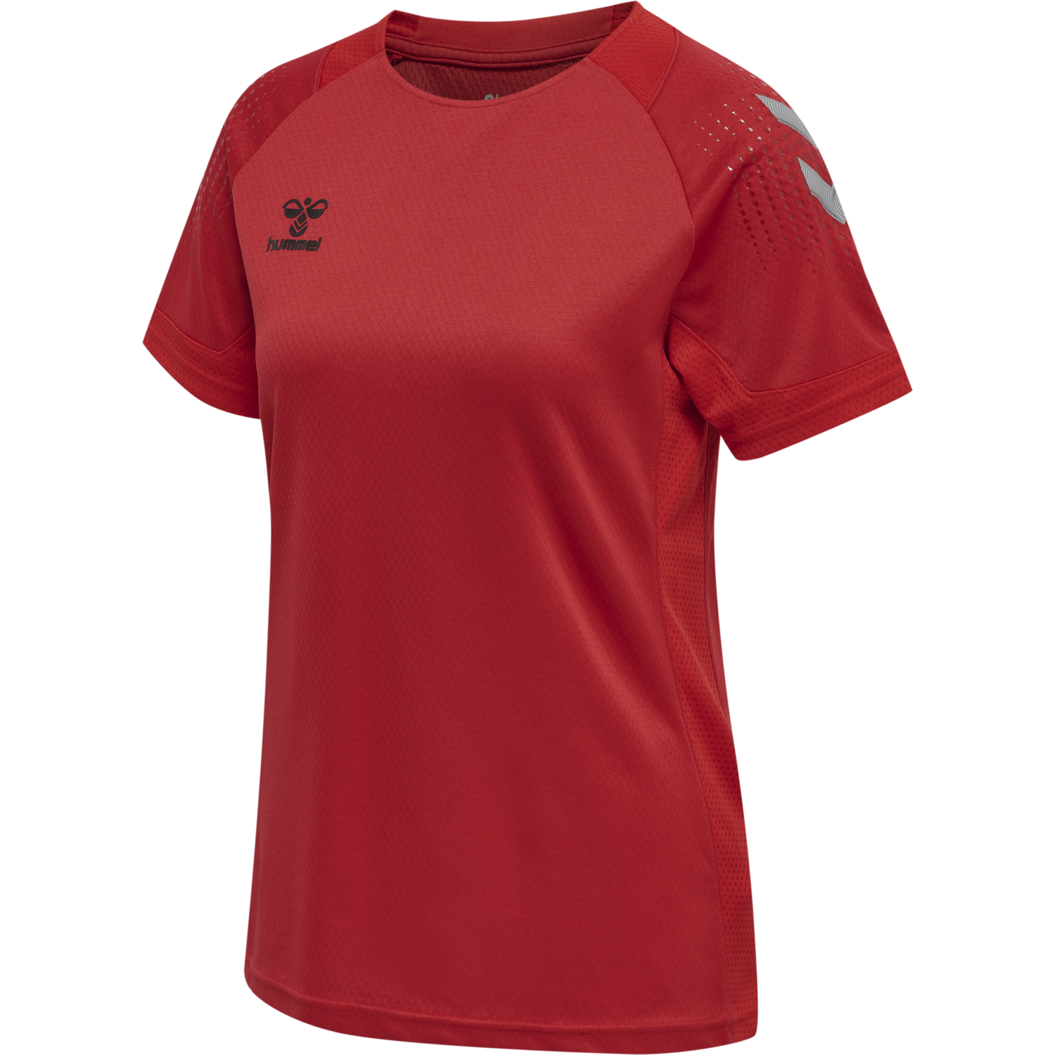 hmlLEAD WOMENS S/S POLY JERSEY, TRUE RED, packshot