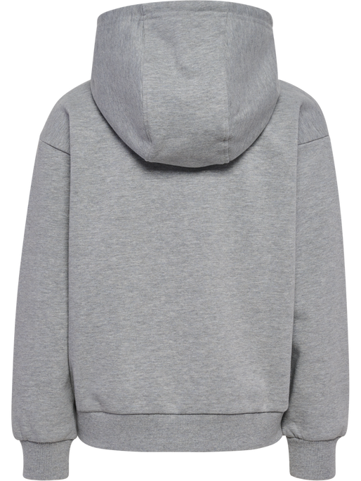 hmlJR LOOSE ZIP HOODIE BEE, GREY MELANGE hmlJR LOOSE ZIP HOODIE BEE, GREY MELANGE, packshot