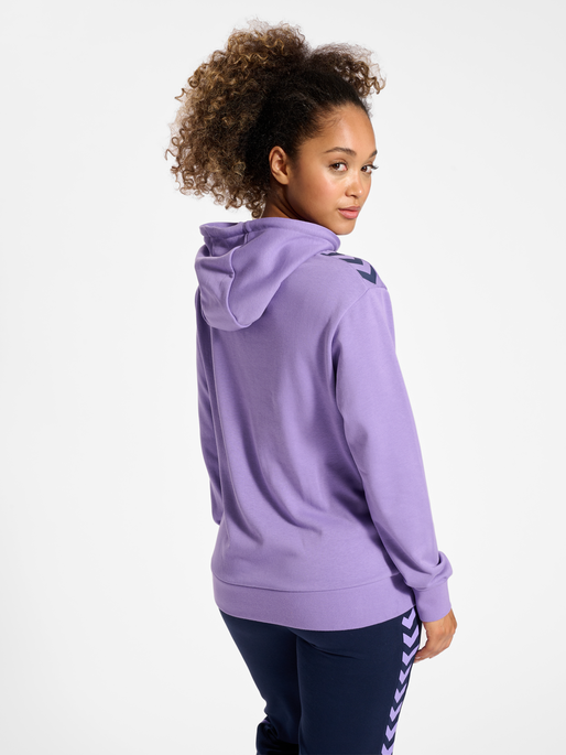 hmlSTALTIC COTTON HOODIE WOMAN, PAISLEY PURPLE, model