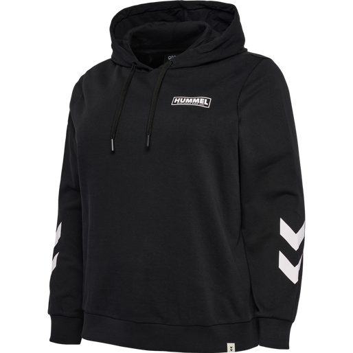 hmlLEGACY WO REGULAR HOODIE PLUS, BLACK hmlLEGACY WO REGULAR HOODIE PLUS, BLACK, packshot