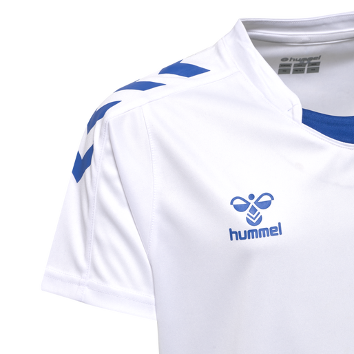 hmlCORE XK POLY JERSEY S/S KIDS, WHITE/TRUE BLUE hmlCORE XK POLY JERSEY S/S KIDS, WHITE/TRUE BLUE, packshot