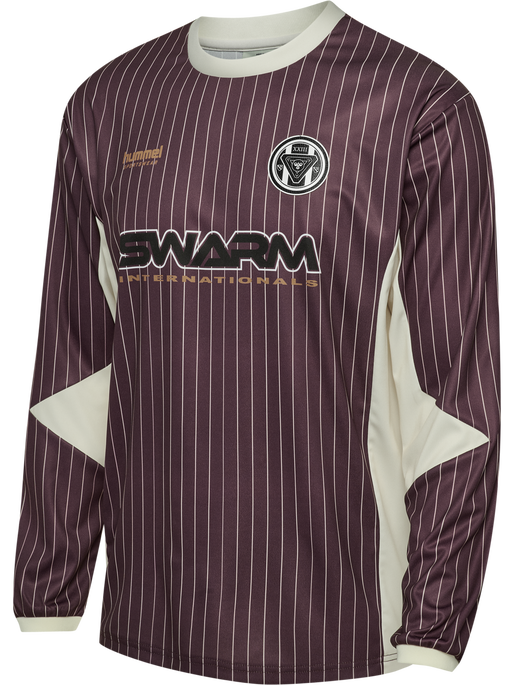 hmlLOOSE JERSEY LS STRIPE TOPSCORER, VINEYARD WINE, packshot