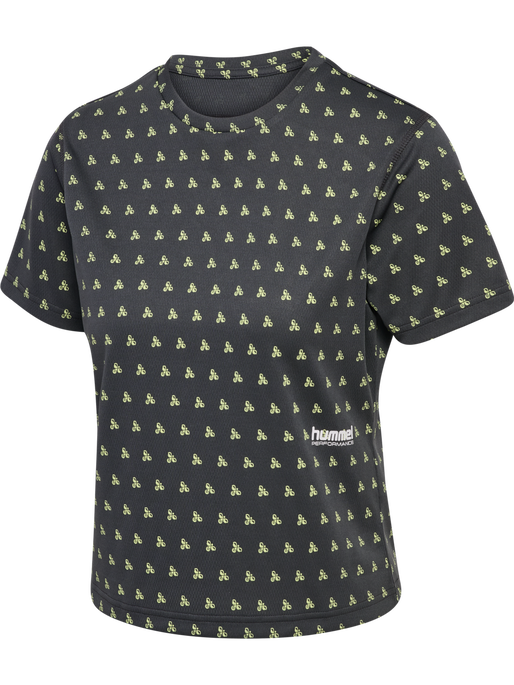 hmlPULSE AOP WORKOUT W T-SHIRT S/S, BLACKENED PEARL, packshot