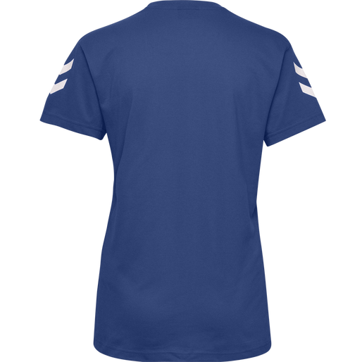 HMLGO COTTON T-SHIRT WOMAN S/S, TRUE BLUE HMLGO COTTON T-SHIRT WOMAN S/S, TRUE BLUE, packshot