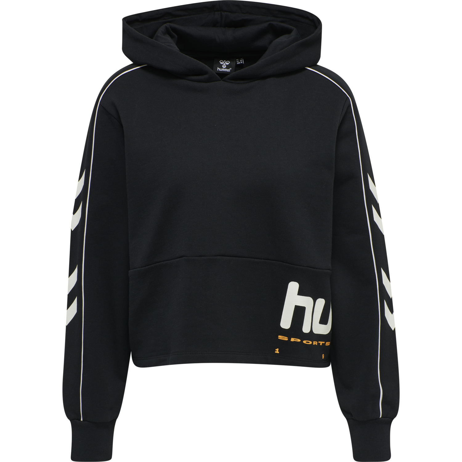 hmlLGC YOKO CROPPED HOODIE, BLACK, packshot