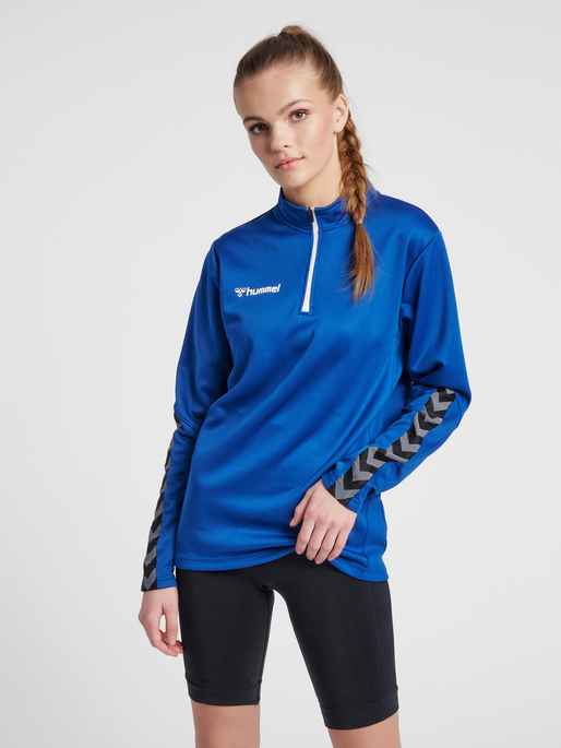 hmlAUTHENTIC HALF ZIP SWEATSHIRT WO, TRUE BLUE, model