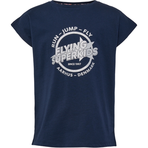 hmlFSK HOP T-SHIRT S/S, BLACK IRIS, packshot