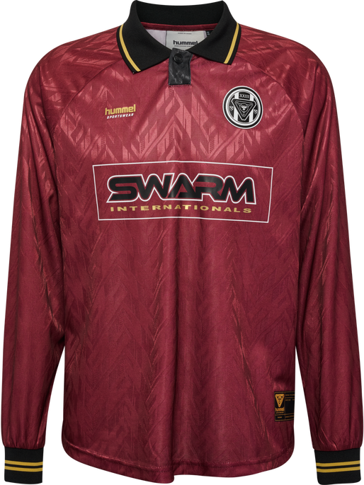 hmlLOOSE BAY SOCCER JERSEY L/S, SYRAH, packshot