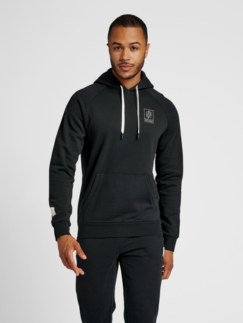 hmlGG12 SWEAT HOODIE, BLACK, model