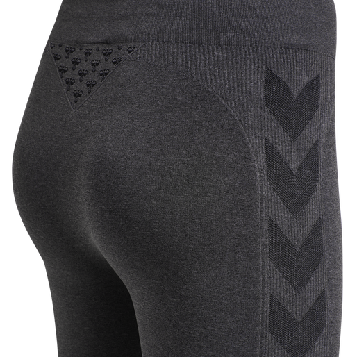 hmlCI SEAMLESS 3/4 TIGHTS, BLACK MELANGE, packshot