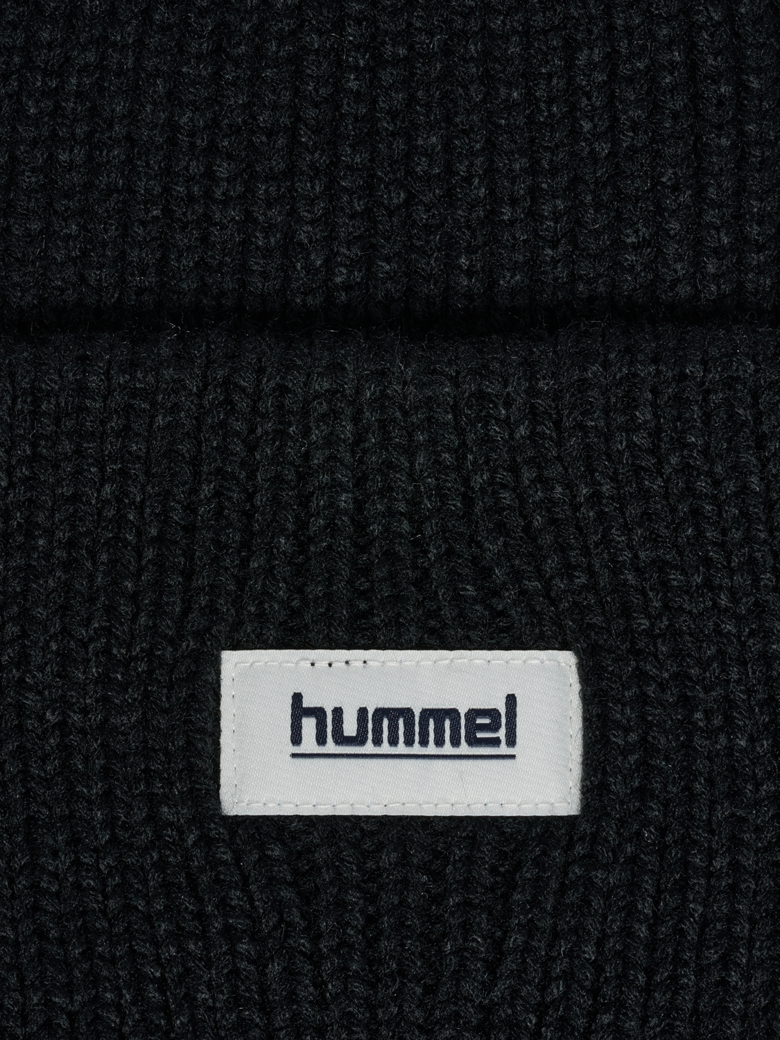 hmlJR HEAVY RIB KNIT BEANIE, BLACK, packshot