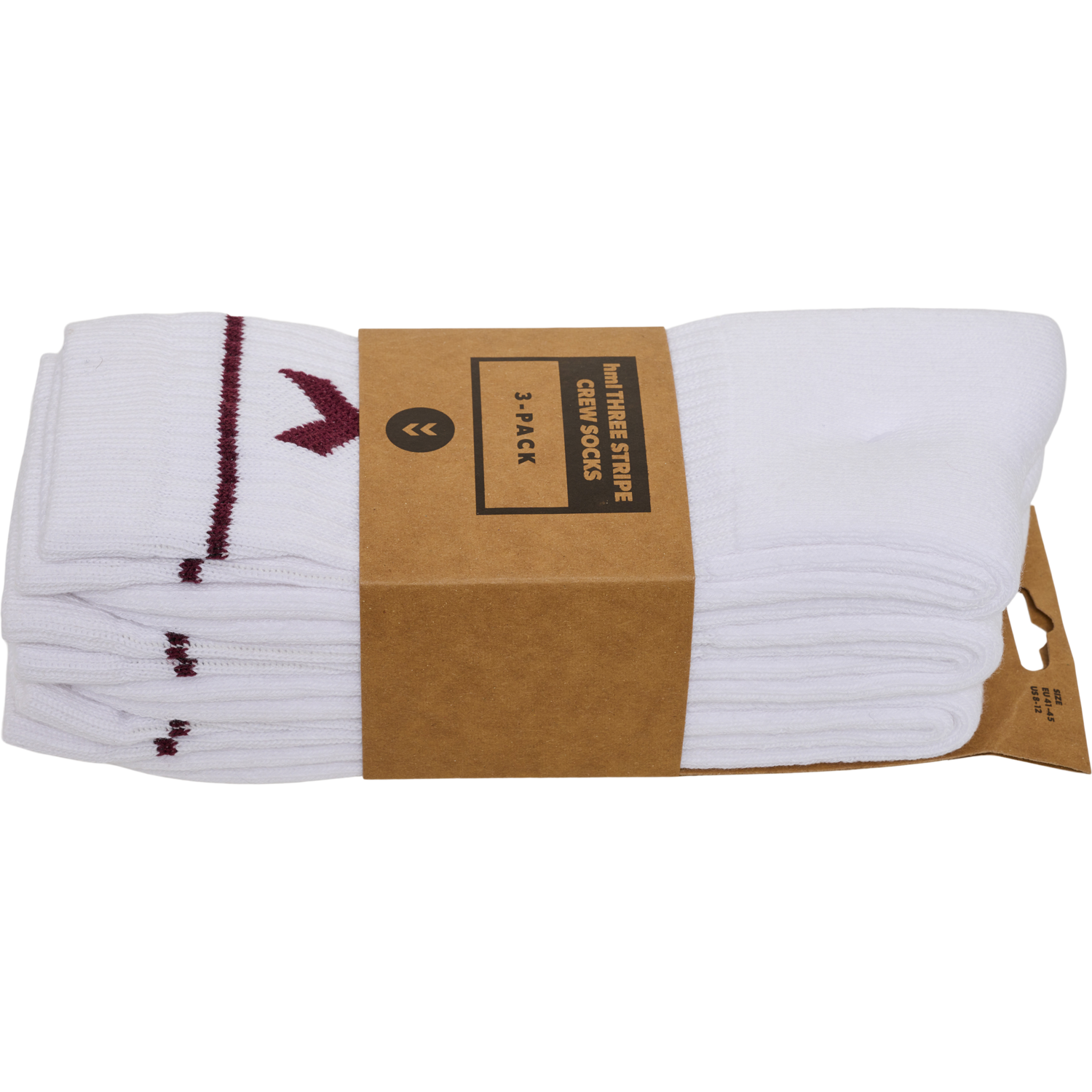 hmlSTRIPE CREW 3-PACK SOCKS, BURGUNDY, packshot