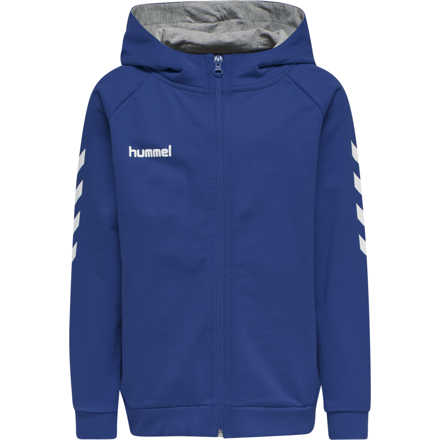 HMLGO KIDS COTTON ZIP HOODIE, TRUE BLUE, packshot