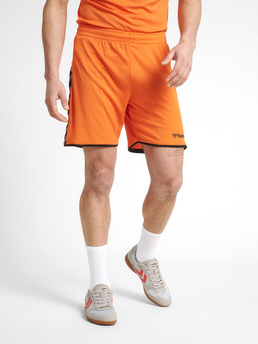 hmlAUTHENTIC POLY SHORTS, TANGERINE, model