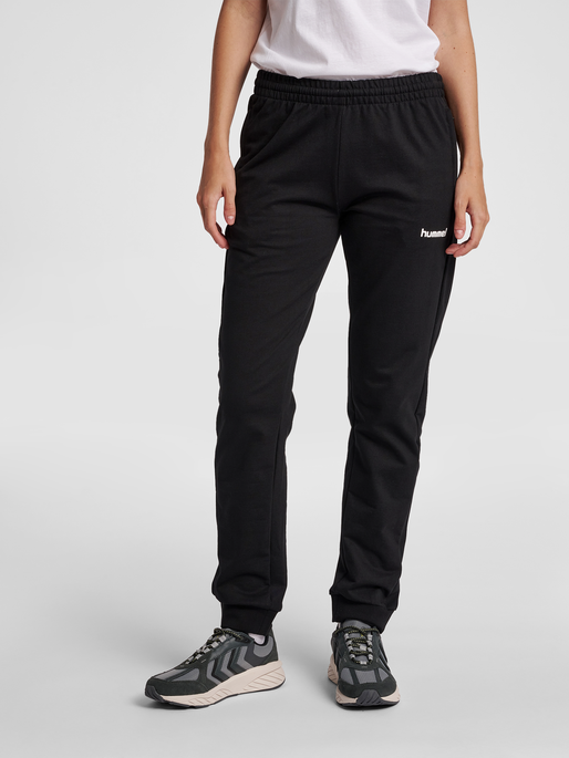 HMLGO COTTON PANTS WO, BLACK, model