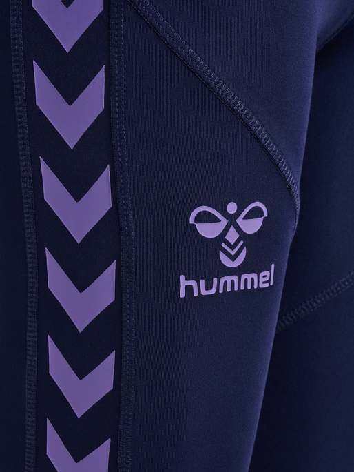 hmlSTALTIC HW POLY TIGHTS WOMAN, MARINE/PAISLEY PURPLE, packshot