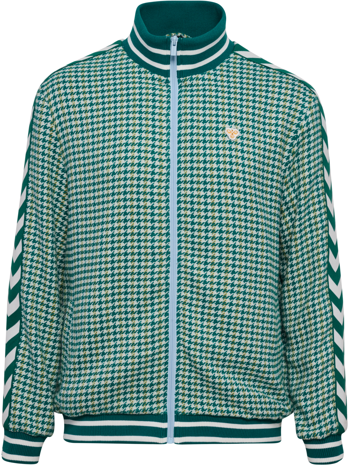 Pepita Woven Logotape Trackjacket, YELLOW/LIGHT BLUE/TEAL, packshot