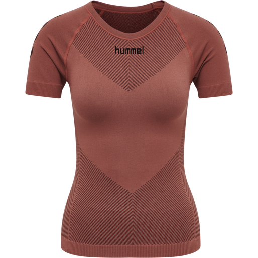 HUMMEL FIRST SEAMLESS JERSEY S/S WOMAN, MARSALA, packshot