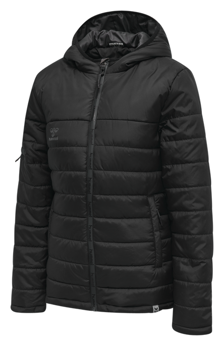 hmlNORTH QUILTED HOOD JACKET WOMAN, BLACK/ASPHALT hmlNORTH QUILTED HOOD JACKET WOMAN, BLACK/ASPHALT, packshot