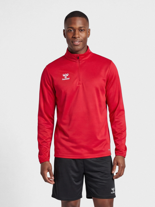 hmlESSENTIAL HALF-ZIP, TRUE RED, model