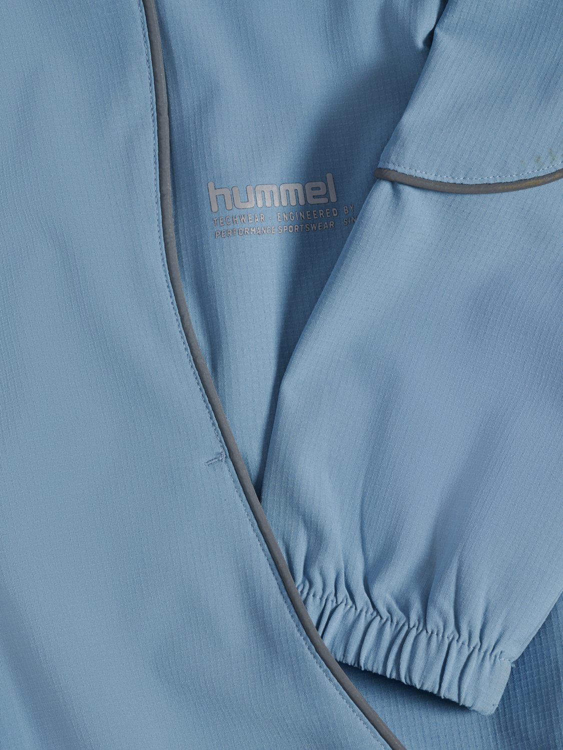 hmlJR WOVEN ZIP JACKET, FADED DENIM, packshot