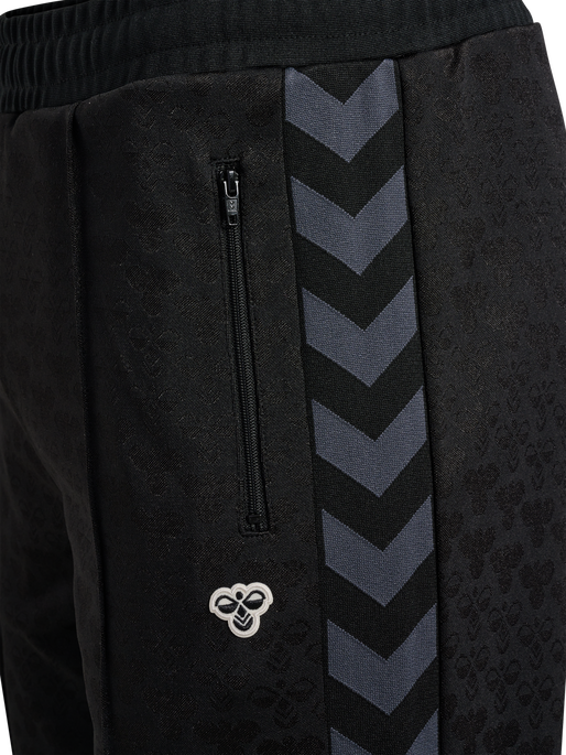 hmlARCHIVE REGULAR POLY PANTS AOP, BLACK/EBONY, packshot