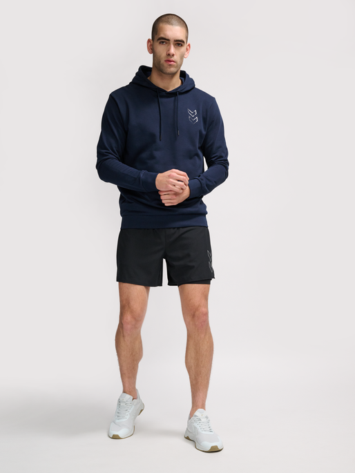 hmlACTIVE CO HOODIE, TOTAL ECLIPSE, model