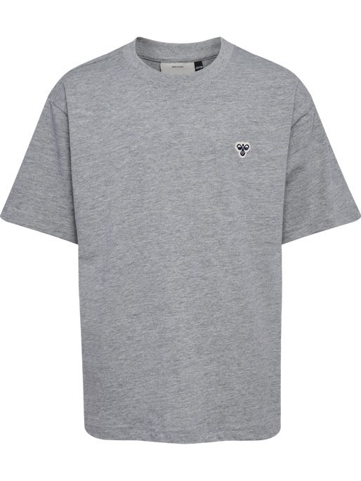 hmlJR LOOSE T-SHIRT S/S BEE, GREY MELANGE, packshot