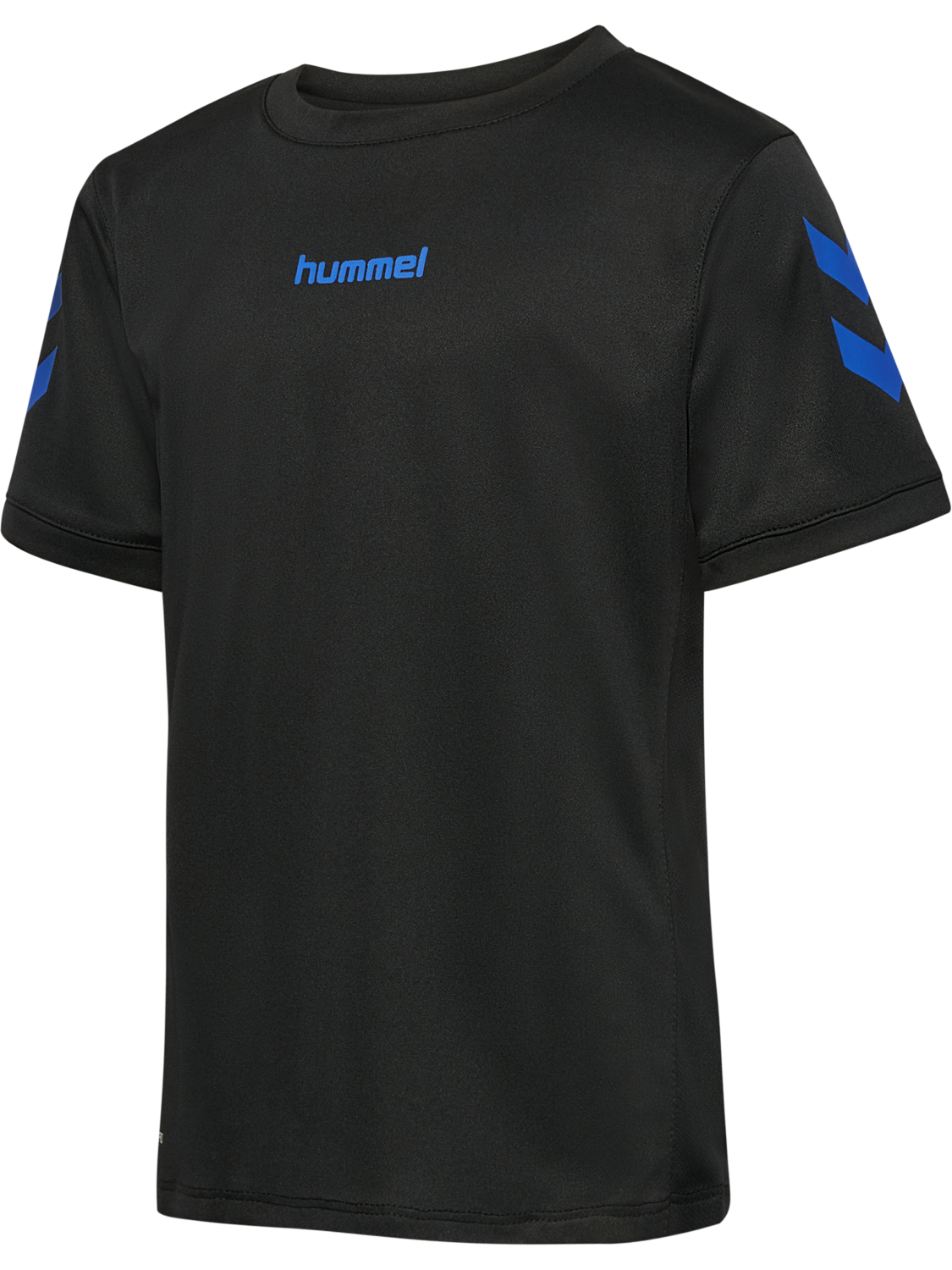 hmlBLAZE CLUB 26 POLY TEE KIDS, BLACK/BLUE, packshot
