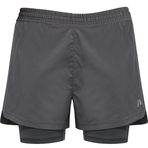 WOMEN 2-IN-1 RUNNING SHORTS, FORGED IRON, packshot