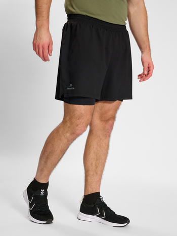 nwlDALLAS SHORTS 2IN1 MEN, BLACK, model